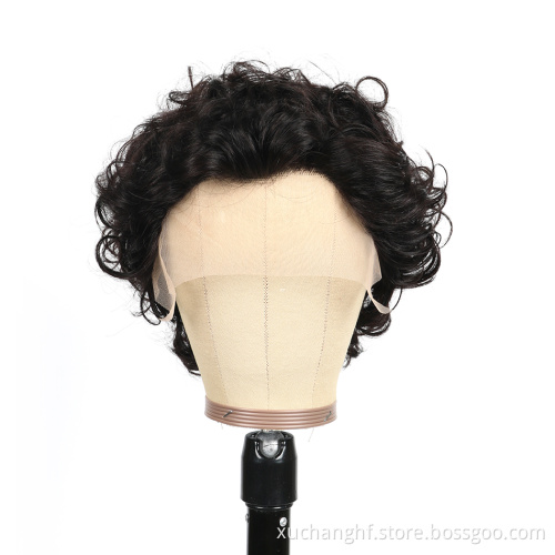 Perruque Pixie Cut Wig Human Hair Curly Bob Short Pixie Cut Lace Wig Bleached Knots Lace Frontal 13x4 Pixie Wig With Baby Hair
